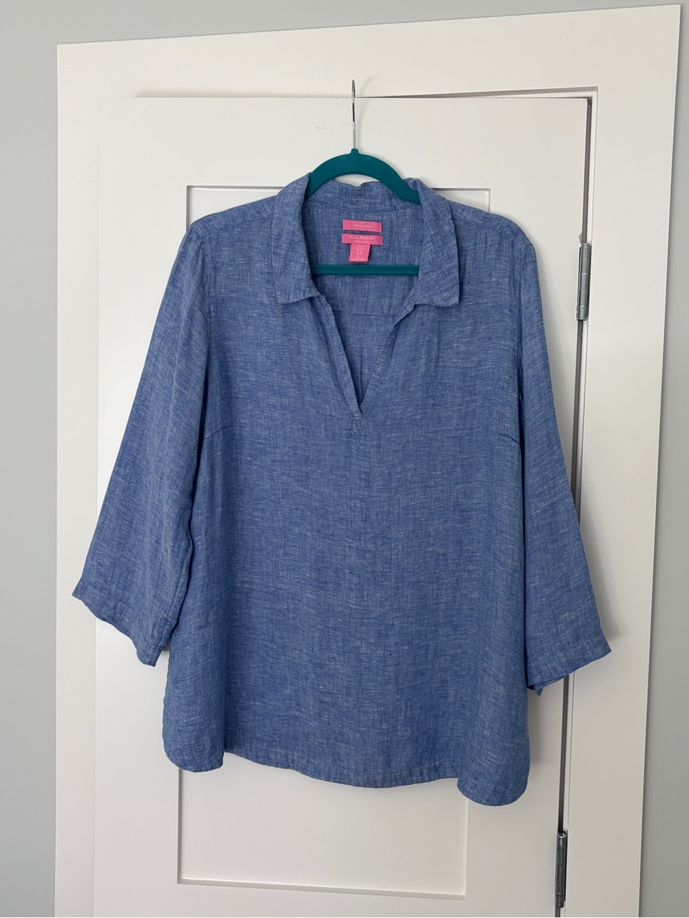 Isaac Mizrahi Blue V-Neck Pullover Tunic